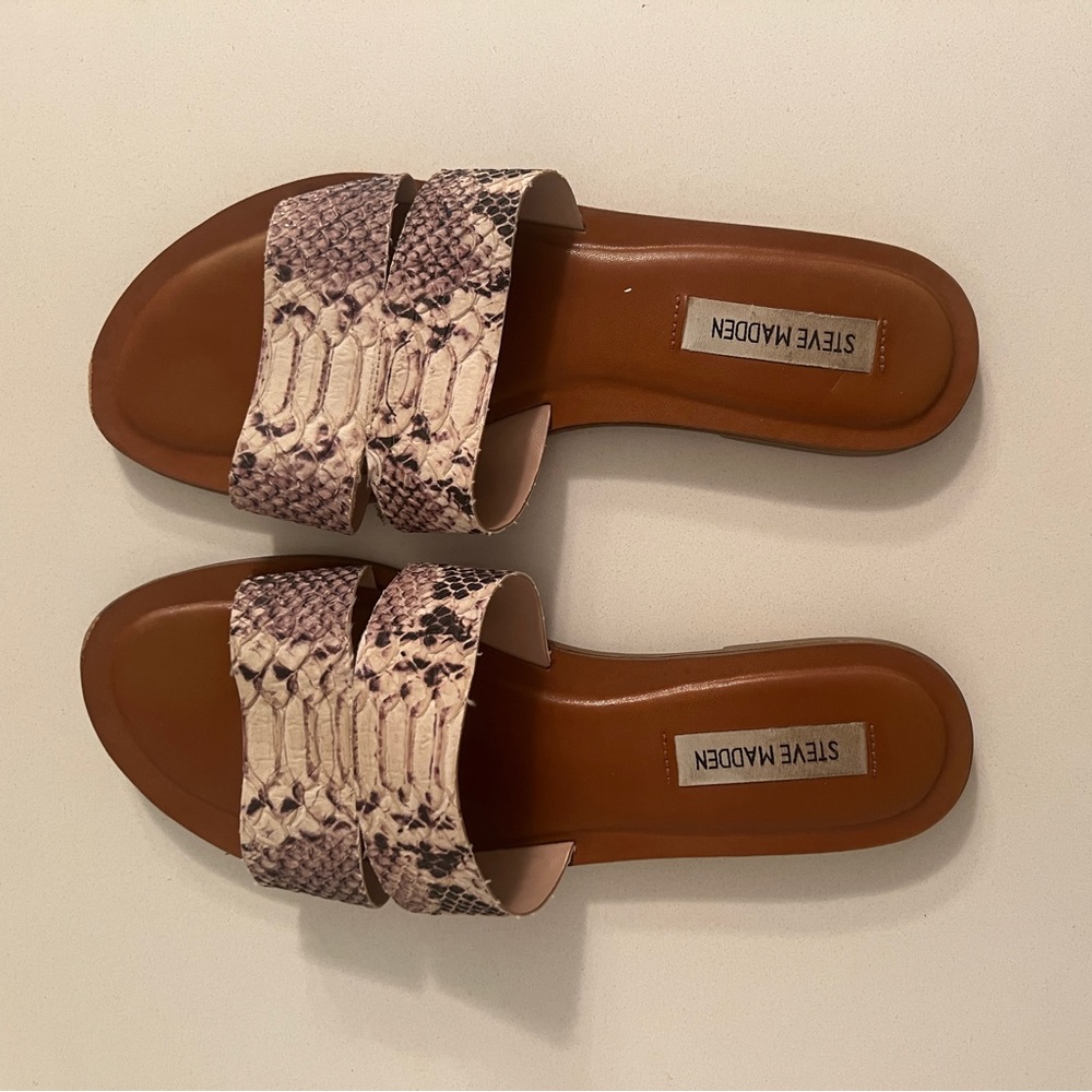 Steve Madden | Snake Skin Flat Slides | Size:8.5 - image 1